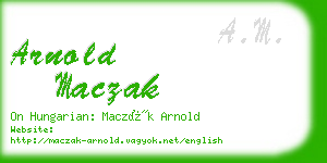 arnold maczak business card